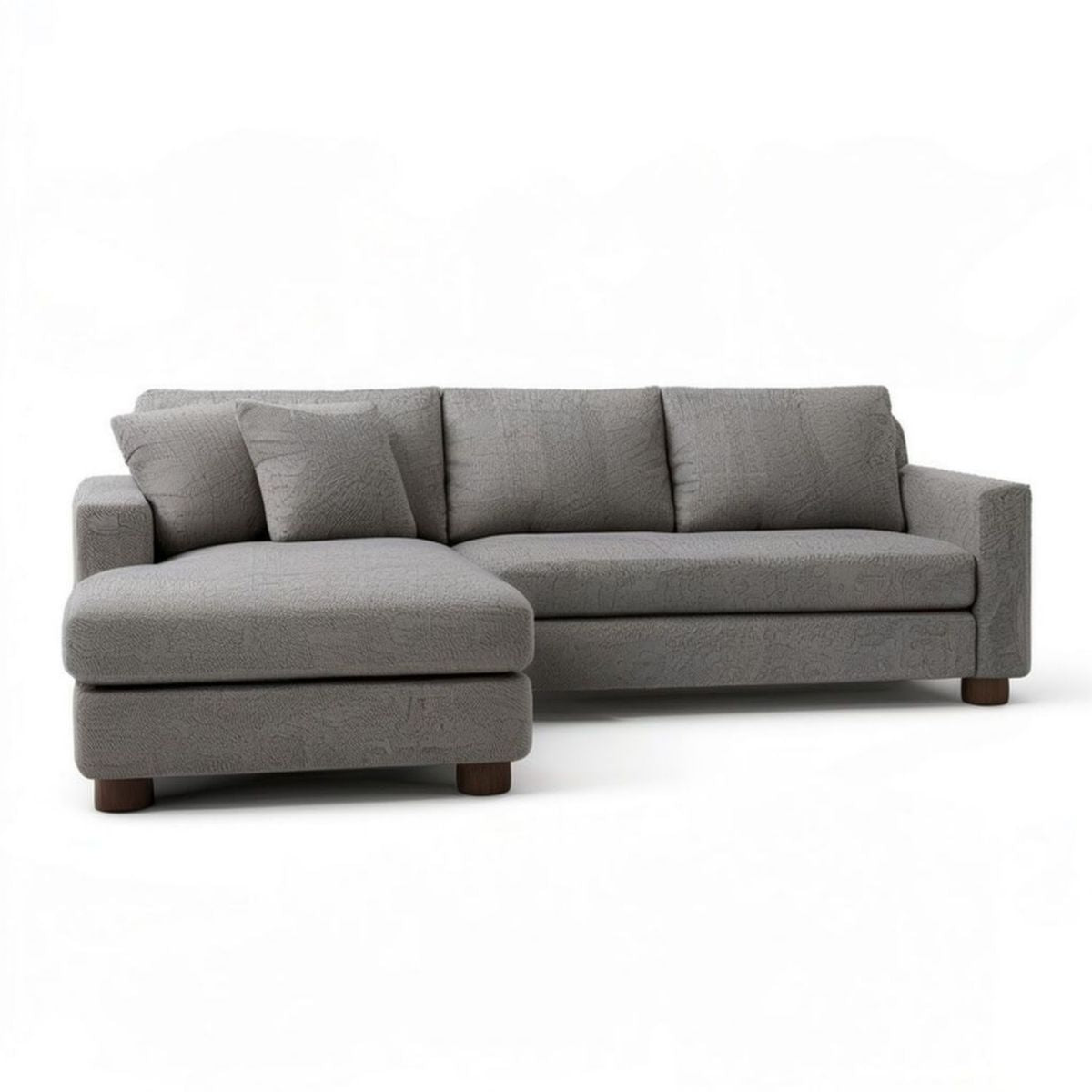 3-Sitzer-Ecksofa mit linker Recamiere, Grau, 225 x 150 x 85 cm