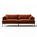 3-Sitzer-Sofa 220 x 90 x 82 cm in Rostbraun mit schwarzen Stahlbeinen