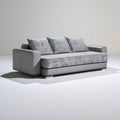 3-Sitzer Sofa in Grau, 220 x 95 x 85 cm, Polyester-Jacquard und PU-Kunstleder