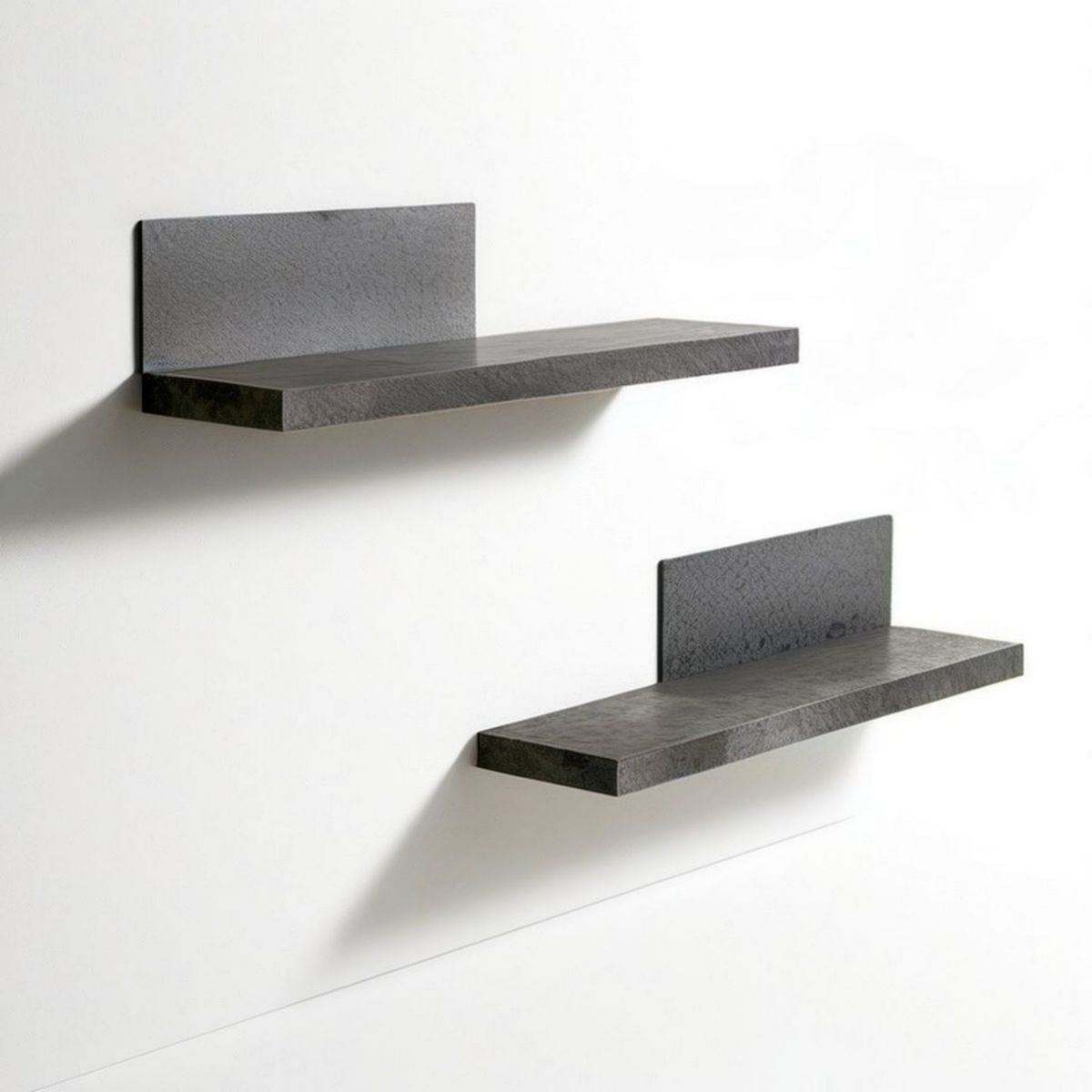2er-Set Schweberegale 60 x 20 x 25 cm, Anthrazit, MDF mit PVC-Folie