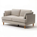 Beiges 2-Sitzer-Sofa aus Cord, 170 x 90 x 85 cm, mit Massivholzfüssen