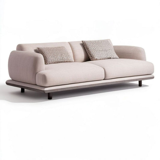 2-Sitzer-Sofa 220 x 95 x 78 cm in Beige mit Zierkissen