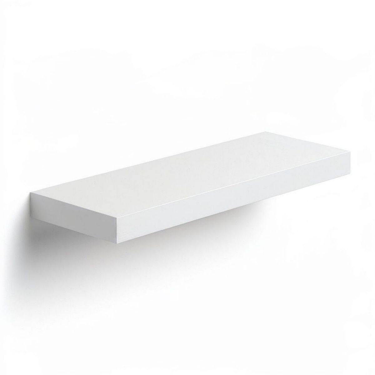 Schweberegal aus MDF, Weiss, 80 x 23,5 x 3,8 cm