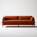 3-Sitzer-Sofa 220 x 95 x 85 cm Rostrot mit Polyesterbezug und Stahlfüssen