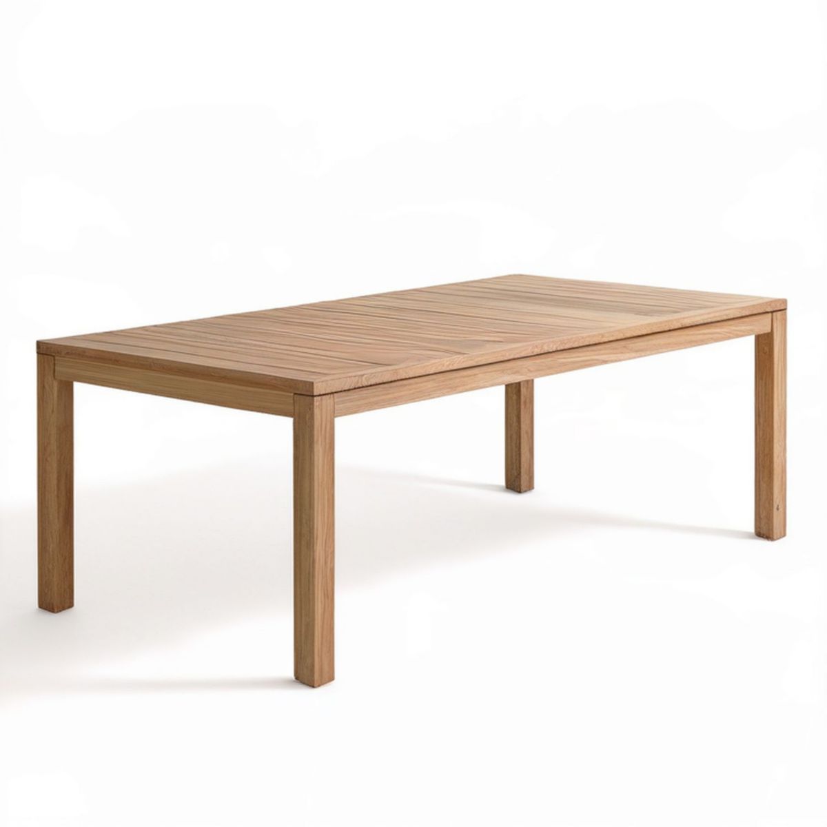 Rechteckiger Tisch aus Teak-Massivholz, Naturbraun, 180 x 90 x 75 cm