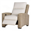 Relaxsessel aus Naturrattan mit manueller Verstellung, Fussstütze, Natur/Creme/Schwarz, 78 x 92 x 106 cm