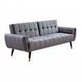 3-Sitzer-Sofa 190 x 82 x 84 cm Grau mit Samtbezug und Massivholzbeinen