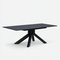 Rechteckiger Esstisch 180 x 90 x 75 cm Schwarz MDF und Stahl