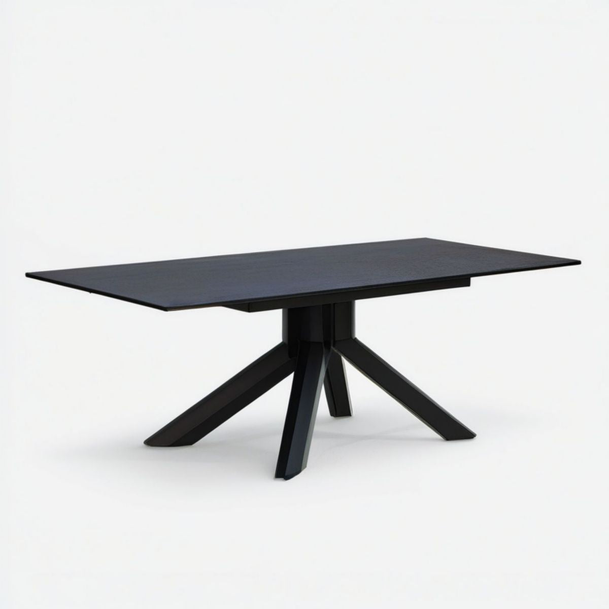 Rechteckiger Esstisch 180 x 90 x 75 cm Schwarz MDF und Stahl