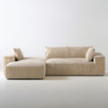 2-teiliges Ecksofa mit Recamiere, Cordbezug in Beige, 280 x 160 x 78 cm