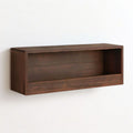 Rechteckiges Wandregal aus Massivholz, Dunkelbraun, 60 x 25 x 25 cm
