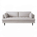 3-Sitzer-Sofa 220 x 90 x 82 cm Beige mit Polyesterbezug und schwarzen Buchenholzbeinen