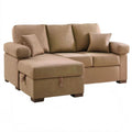 2-Sitzer Schlafsofa mit ausziehbarer Liegeflaeche, Beige, 200 x 90 x 90 cm