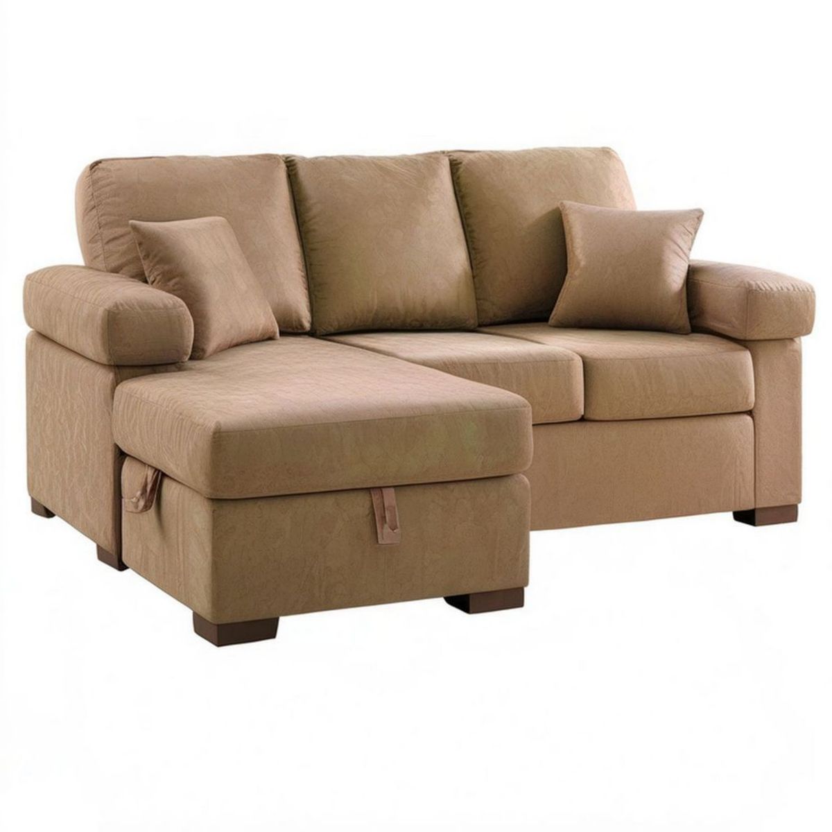 2-Sitzer Schlafsofa mit ausziehbarer Liegeflaeche, Beige, 200 x 90 x 90 cm