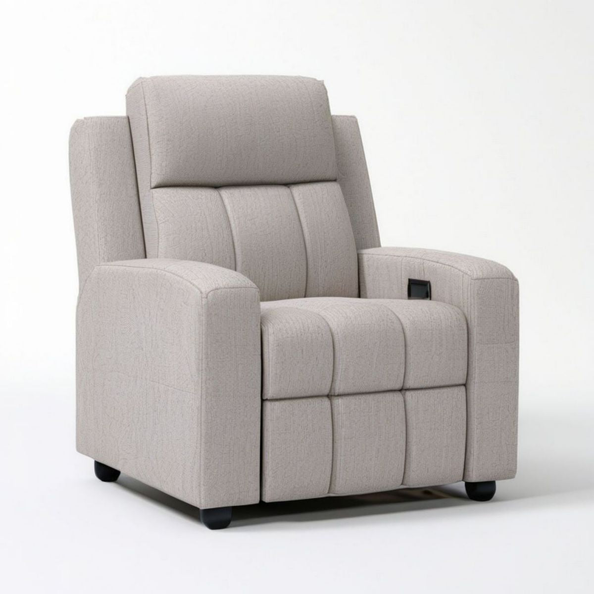 Manuell verstellbarer Relaxsessel mit Liegefunktion, Beige/Schwarz, 90 x 95 x 103 cm