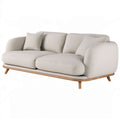 3-Sitzer-Sofa 220 x 95 x 80 cm Creme mit Polyesterbezug und Massivholzfüssen