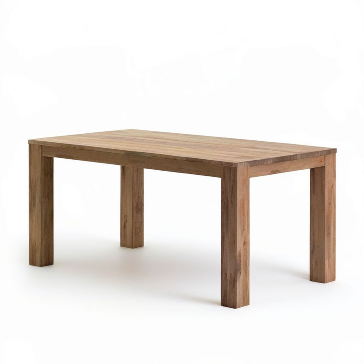 Rechteckiger Tisch aus massivem Teakholz, Naturbraun, 160 x 90 x 75 cm