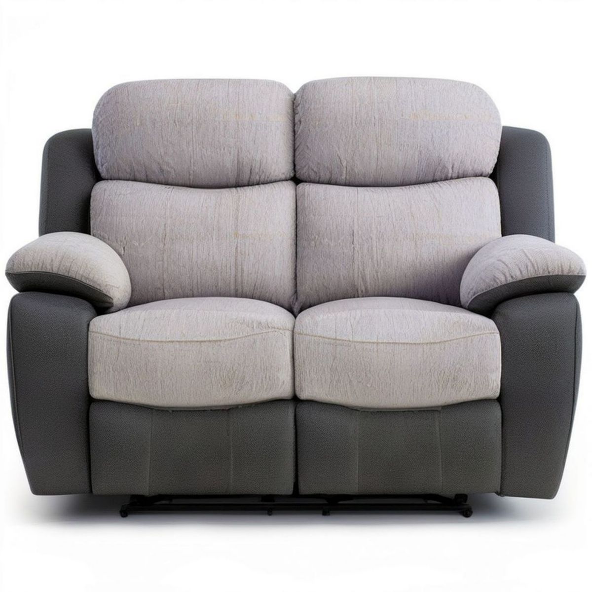 2-Sitzer Relaxsofa mit manueller Liegefunktion, Hellgrau/Dunkelgrau, 160 x 95 x 102 cm