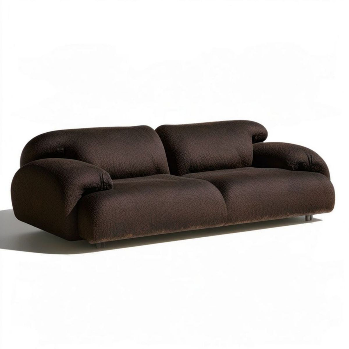 3-Sitzer-Sofa in Dunkelbraun, 230 x 100 x 78 cm, Polyester-Bouclé